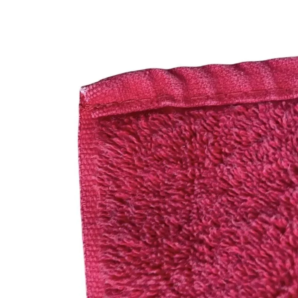 Vintage 1980s Royal Velvet Fieldcrest Red Cotton Bath Towels Set 2 USA 48 x 27